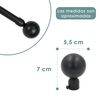 Barra Cortina Forja Universal Extensible, Decorativa (negro, 70-120cm Bola)-home Mercury