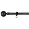 Barra Cortina Forja Universal Extensible, Decorativa  (negro+gris, 70-120cm Bola)-home Mercury