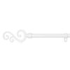 Barra Cortina Forja Universal Extensible, Decorativa (blanco, 120-210cm Forma S)-home Mercury