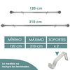 Barra Cortina Forja Universal Extensible, Decorativa (gris, 120-210cm Bola Rota)-home Mercury