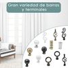 Barra Cortina Forja Universal Extensible, Decorativa De Acero (plata, 160-310cm Diamante)-home Mercury