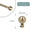 Barra Cortina Forja Universal Extensible, Decorativa  De Acero  (dorado, 160-310cm Bola Acero) Home Mercury