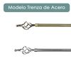 Barra Cortina Forja Universal Extensible, Decorativa De Acero  (plata, 120-210cm Trenza Acero) Home Mercury