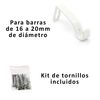 Pack 4 Soportes De Barra De Cortina Para Barra De Ø 16-20mm (metal Blanco,4)- Home Mercury