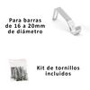 Pack 2 Soportes De Barra De Cortina Para Barra De Ø 16-20mm (acero Plata, 2)- Home Mercury