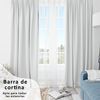 Barra De Cortina De Forja Con Soportes Y Terminales De Plástico. Palo Delgado De Ø 20 Mm. (150 Cm, Blanco)