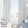 Barra De Cortina De Forja Con Soportes Y Terminales De Plástico. Palo Delgado De Ø 20 Mm. (180 Cm, Blanco)