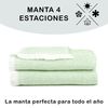 Manta De Algodón, Colcha 4 Estaciones Espiga Decorativa Con Flecos (verde, 120 X 180 Cm) Home Mercury