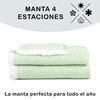 Manta De Algodón, Colcha 4 Estaciones Espiga Decorativa Con Flecos (verde, 180 X 240 Cm) Home Mercury