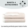 Manta De Algodón, Colcha 4 Estaciones Espiga Decorativa Con Flecos (beige, 180 X 240 Cm) Home Mercury