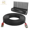 Max Connection Cable Ethernet Cat7 Rj45 26awg Exteriores 75m + 15 Bridas (exteriores, Frecuencia Hasta 1000 Mhz, Doble Capa Alumino + Pvc, Gran Tamaño 75m) - Negro