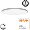 Plafón Techo Circular Plata Ø230mm 24w 2600lm Osram Chip - Luz Cálida 3000k