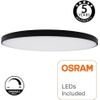 Plafón Techo Circular Negro Ø230mm 24w 2600lm Osram Chip - Luz Cálida 3000k