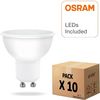 Pack 10 Bombillas Led Gu10 6w 600lm Osram Chip - Luz Blanca 6000k