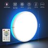 Plafón Circular Rgb Backlight Regulable, 18w, Ø30cm, Ip44, Luz Frontal De 2700 A 6000k, Mando A Distancia