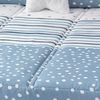 Edredón Ajustable Cenefas Azul Para Cama De 90 Cm