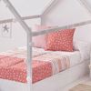 Edredón Ajustable Cenefas Rosa Para Cama De 90 Cm