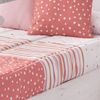 Edredón Ajustable Cenefas Rosa Para Cama De 90 Cm