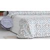 Edredón Estampado Lleida Turquesa Con Reverso Sherpa Para Cama De 105 Cm