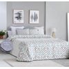 Edredón Estampado Lleida Turquesa Con Reverso Sherpa Para Cama De 150 Cm