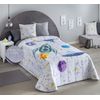 Edredon Estampado Infantil Cohete Con Reverso Sherpa Para Cama De 105 Cm