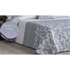 Edredon Estampado Jacquard Bierzo Gris Con Reverso Sherpa Para Cama De 105 Cm