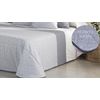 Edredon Estampado Jacquard Corinto Gris Con Reverso Sherpa Para Cama De 105 Cm