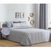 Edredon Jacquard Somo Gris Con Reverso Sherpa Para Cama De 105 Cm