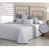 Edredon Estampado Jacquard Corinto Gris Con Reverso Sherpa Para Cama De 135 Cm