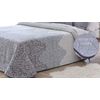 Edredon Estampado Jacquard Granada Gris Con Reverso Sherpa Para Cama De 135 Cm