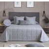 Edredon Jacquard Morella Gris Con Reverso Sherpa Para Cama De 135 Cm