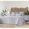 Edredon Jacquard Manises Gris Con Reverso Sherpa Para Cama De 105 Cm