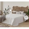 Edredon Jacquard Manises Blanco Con Reverso Sherpa Para Cama De 135 Cm