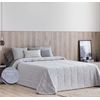 Edredon Jacquard Pedraza Gris Con Reverso Sherpa Para Cama De 135 Cm