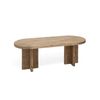 Mesa De Centro Tokyo Ii Madera Natural Envejecida Hecha A Mano - 120cm