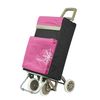 Carro Carrito De Compra Con Bolsa Termo Plegable Ligero 100x41x33cm 4 Ruedas Color Rosa