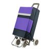 Carro Carrito De Compra Plegable Ligero 100x41x33cm 4 Ruedas Color Morado-negro