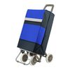 Carro Carrito De Compra Plegable Ligero 100x41x33cm 4 Ruedas Color Azul-negro