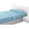 Juego Sábanas 3 Piezas Cama 105cm Persepolis Azul, Estampadas De Verano 100% Microfibra  Poliester