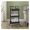 Carrito Camarera Auxiliar De Cocina Multiuso Metalico Y Plastico Con Ruedas 84x42x38cm Negro