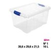 Caja De Almacenamiento Multiuso Plástico Con Tapa Nº1 16l Transparente 39.6x29.6x21.5cm