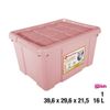 Caja De Almacenamiento Multiuso Plástico Con Tapa Nº1 16l Rosa 39.6x29.6x21.5cm