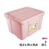 Caja De Almacenamiento Multiuso Plástico Con Tapa Nº2 25l Rosa 42,2x35x25,6cm