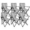 Set De 6 Silla Plegable Camping Gris Claro 52 X 52 X 90 Cm