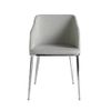 Silla Comedor Tapizada Tela Angel Cerda 51 X 56 X 79 Cm Gris | Acero Cromado