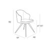 Silla Comedor Tapizada Tela Gris Angel Cerda 48 X 57 X 82 Cm. Gris | Blanco