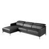 Sofá Chaise Longue Piel Vacuno Negro 6040 Angel Cerdá 283 X 194 X 75/94