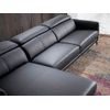 Sofá Chaise Longue Piel Vacuno Negro 6040 Angel Cerdá 283 X 194 X 75/94