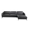 Sofá Chaise Longue Piel Vacuno Negro 6041 Angel Cerdá 283 X 194 X 75/94 Cm.