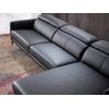 Sofá Chaise Longue Piel Vacuno Negro 6041 Angel Cerdá 283 X 194 X 75/94 Cm.